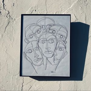 8”x10” : 1 of 1 original glass framed ink drawing